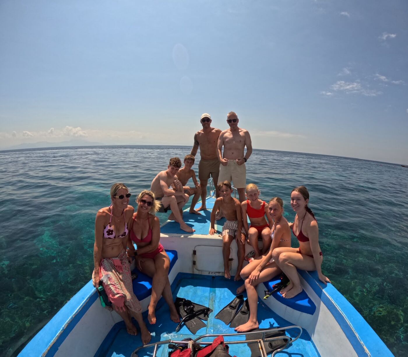 Private snorkeling boat on turquoise water in Nusa Lembongan